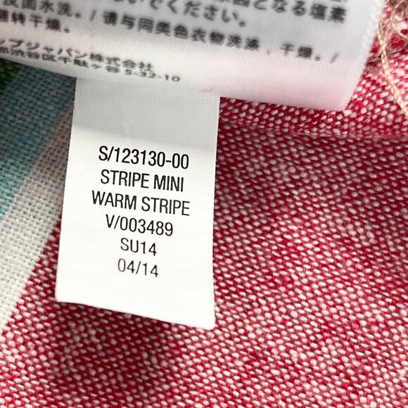 Old Navy Striped Linen Blend Skirt‎ Womens Size 12 Red Multicolor Coastal Resort - Picture 10 of 12